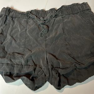 Aerie Charcoal Gray Lyocell Shorts S Drawstring Waist